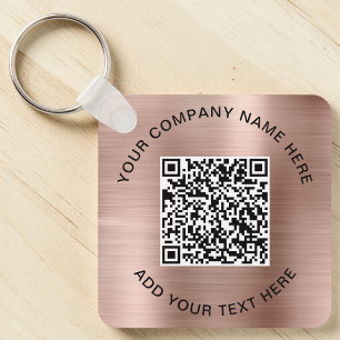 Porte-clés QR Code promotionnel Rose Gold