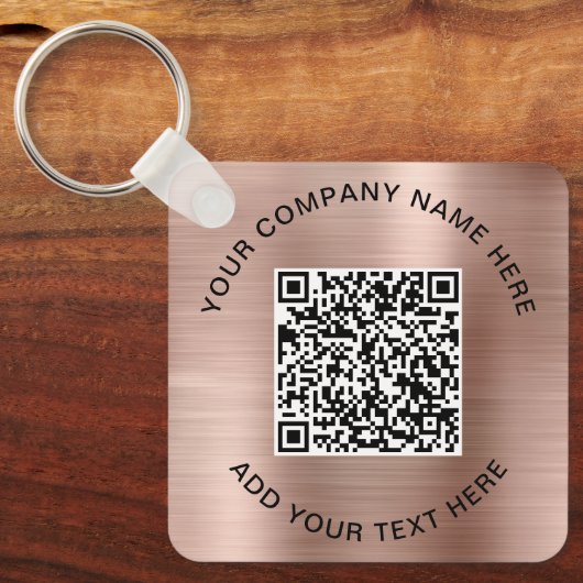 Porte-clés QR Code promotionnel Rose Gold (Recto)