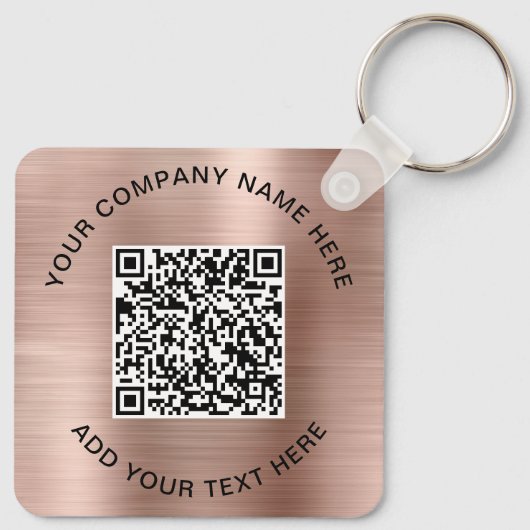 Porte-clés QR Code promotionnel Rose Gold (Dos)