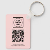 Porte-clés QR code rose | Conception de logo d'entreprise pro (Verso)