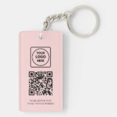 Porte-clés QR code rose | Conception de logo d'entreprise pro (Dos)