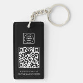 Porte-clés QR noir | Conception de logo d'entreprise professi (Dos)