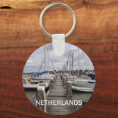 Porte-clés Quai avec bateaux et yachts à Marken Pays-Bas (Recto)