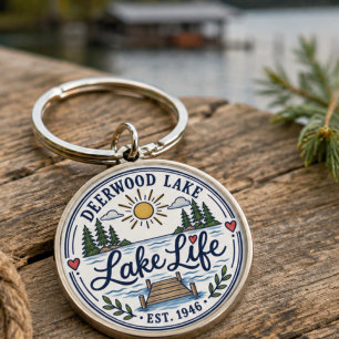 Porte-clés Quai des pins fantaisistes du lac Deerwood