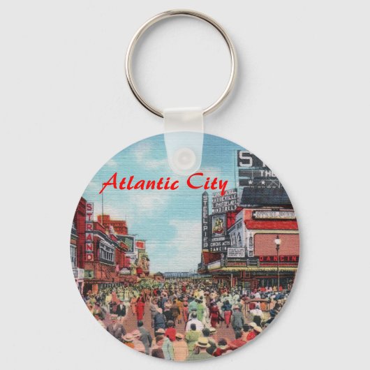 Porte-clés Quai en acier - Atlantic City (Recto)