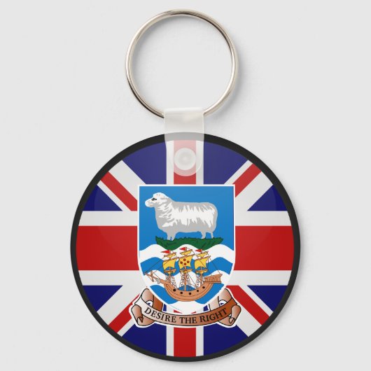 Porte-clés Qualité des îles Falkland Cercle du drapeau (Recto)