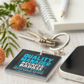 Porte-clés Qualité Manager, Devis Funny Quality Manager (Devant Droit)