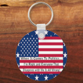 Porte-clés Quand Il S'Agit De Politique (Recto)