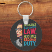 Porte-clés Quand l'injustice devient loi, la résistance devie (Recto)