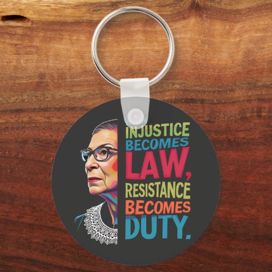 Porte-clés Quand l'injustice devient loi, la résistance devie (Recto)