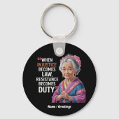 Porte-clés Quand l'injustice devient loi, la résistance devie (Recto)