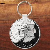 Porte-clés Quartier d'état de Indiana Reverse Side Faux (Recto)