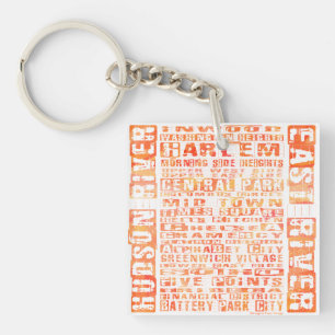 Porte-clés Quartiers de NYC Orange