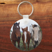 Porte-clés Quatre Amis De Cheval De Différentes races, (Verso)