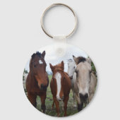 Porte-clés Quatre Amis De Cheval De Différentes races, (Verso)