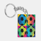 Porte-clés Quatre ballons de football dans différentes (Devant gauche)