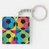 Porte-clés Quatre ballons de football dans différentes (Dos)