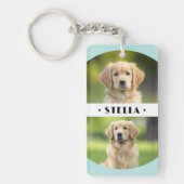 Porte-clés Quatre photos de chiens de compagnie bleu aqua cla (Devant)