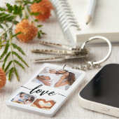 Porte-clés Quatre photos personnalisées Texte de collage pers (Devant droit)