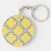 Porte-clés Quatrefoil jaune et gris (Dos)