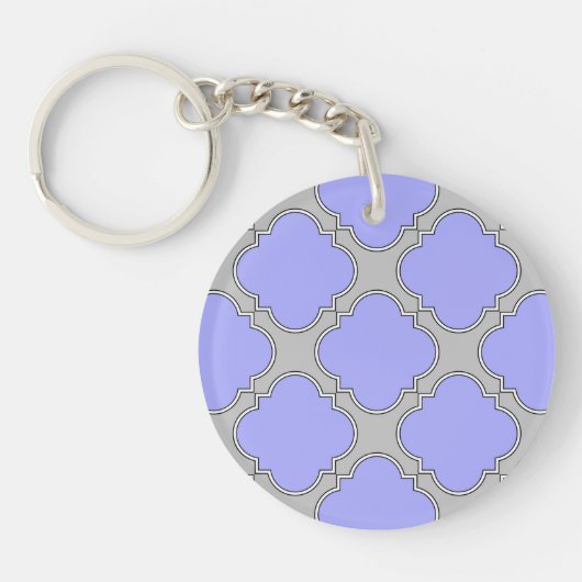 Porte-clés Quatrefoil periwinkle et gris (Devant)