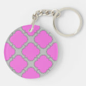 Porte-clés Quatrefoil rose et gris (Dos)