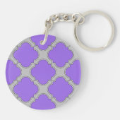 Porte-clés Quatrefoil violet et gris (Dos)