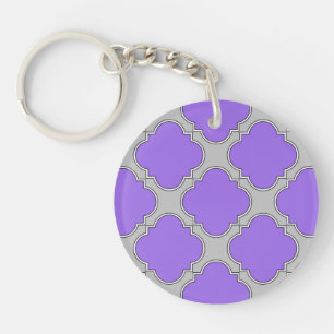 Porte-clés Quatrefoil violet et gris
