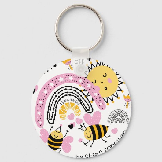 Porte-clés Queen Bees Best Friends Forever Cute (Recto)