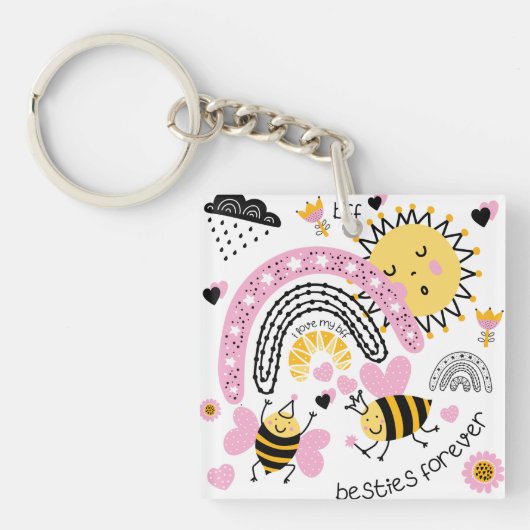 Porte-clés Queen Bees Best Friends Forever Cute (Devant)