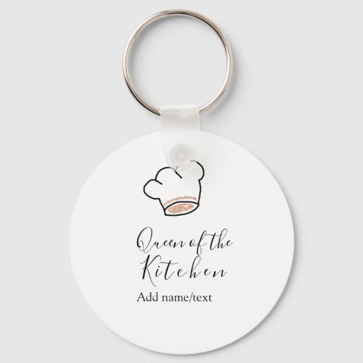 Porte-clés Queen of the kitchen chef cooking add name crown  (Recto)