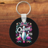 Porte-clés Queen Pin Shirt Bowler Bowling League For Bowling (Recto)