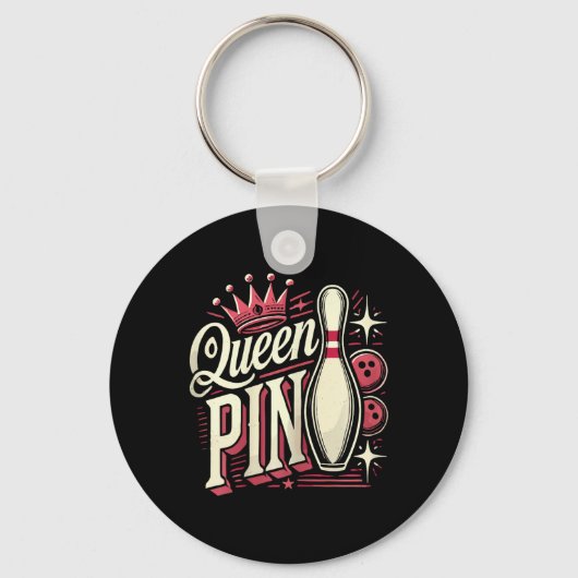 Porte-clés Queen Pin Shirt Bowler Bowling League For Bowling  (Recto)