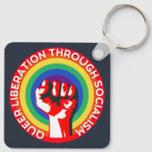 Porte-clés QUEER Libération par le socialisme! Droits LGBTQ+ (Dos)