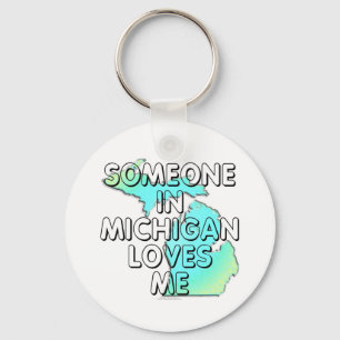 Porte-clés Quelqu'un au Michigan m'aime