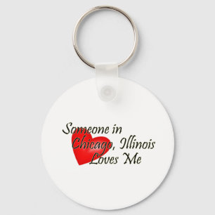 Porte-clés Quelqu'un Chicago m'aime