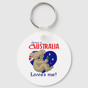 Porte-clés Quelqu'un en Australie m'aime koala