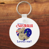 Porte-clés Quelqu'un en Australie m'aime Koala (Recto)