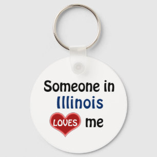 Porte-clés Quelqu'un en Illinois m'aime