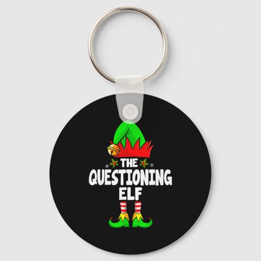 Porte-clés Questioning Elf Group Christmas Funny Pajama Party (Recto)