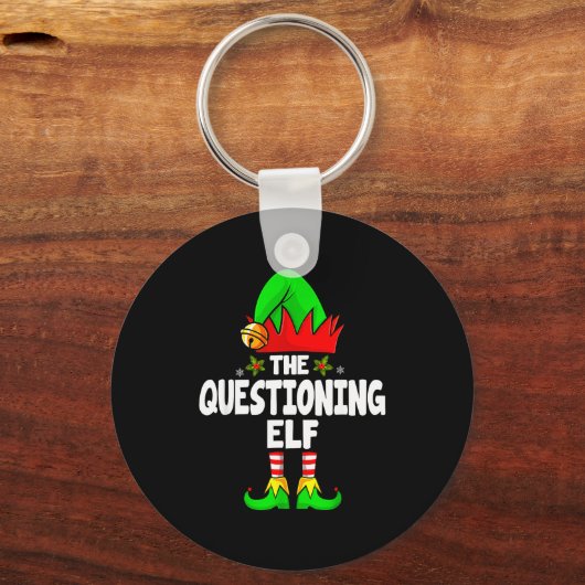 Porte-clés Questioning Elf Group Christmas Funny Pajama Party (Recto)
