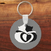 Porte-clés Queues CAT - amour noir blanc (Recto)