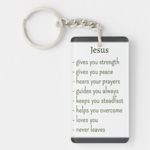 Porte-clés Qui est Jésus, rappel réconfortant, cadeau souveni