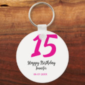 Porte-clés quiencenera 15e anniversaire ajouter date année te (Verso)