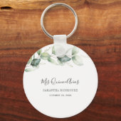 Porte-clés Quinceanera Eucalyptus 15e anniversaire Keepsaké (Recto)