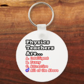 Porte-clés Quiz de l'enseignant en physique...Plaisanterie (Recto)