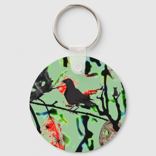 Porte-clés Quoth the Raven Nevermore, Halloween Collage (Recto)