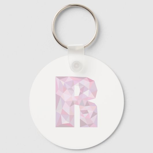 Porte-clés R - Low Poly Triangles - Neutral Pink Purple Gray (Recto)