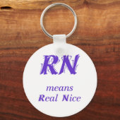 Porte-clés R.N. signifie "vrai" (violet) (Recto)