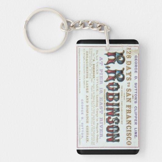 Porte-clés R Robinson Clipper voilier 1863 (Devant)